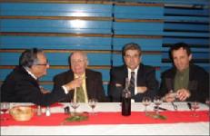 José Alvarez, Jean Pitallier, Henri Laffargue et Serge Dutouron<br>à la table d'honneur du repas de l'assemblée générale du comi