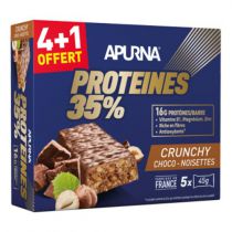 Boîte 5 Barres 45g HyperProtéinée Apurna Proteines 35% Crunchy
