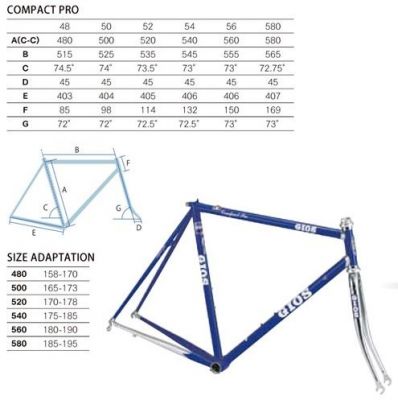 Cadre Vélo Gios Panto Taille 51 - 20 Pouces (451) - Fourche Carbone - Mini Velo