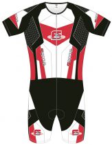 Combinaison Cycliste Ferrus Connexion Noir/Rouge MC - 1 Poche Zippée