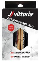 pack 2 Pneus Vittoria Rubino Pro IV Graphene 2.0 - 700x28 + 2 Chambres V.48