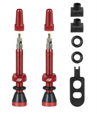 1 Paire Valves Tubeless 40mm Rouge Vélo Route - Tige Valve Tubeless Universelle Schrader Aluminium CNC